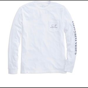 WHITE LONG SLEEVED VINYARD VINES SHIRT